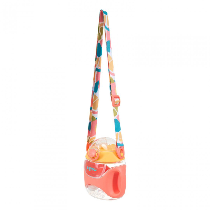 Sticla tritan cu pai si curea , 330 ml , orange, U-Grow [3]
