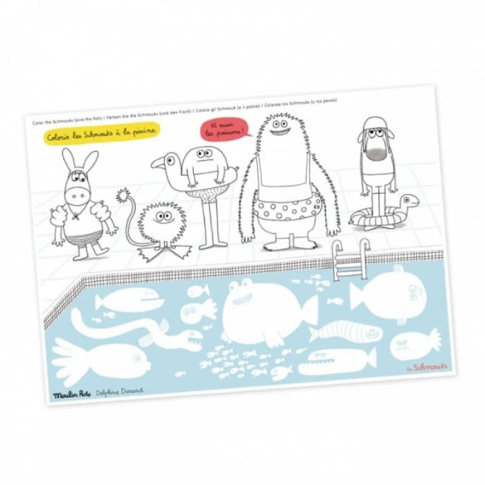 Suport de farfurii de colorat Monstruleti, Moulin Roty [5]