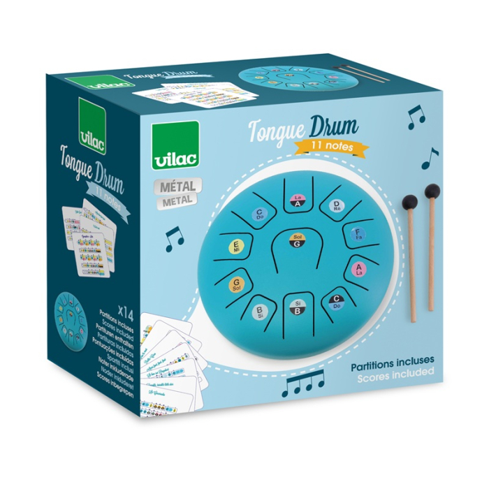 Tongue drum 11 note - Instrument de Percutie Toba Xilofon - Vilac [3]