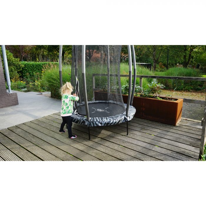Trambulina Tiggy junior cu siguranță ø140cm - neagră/gri [10]
