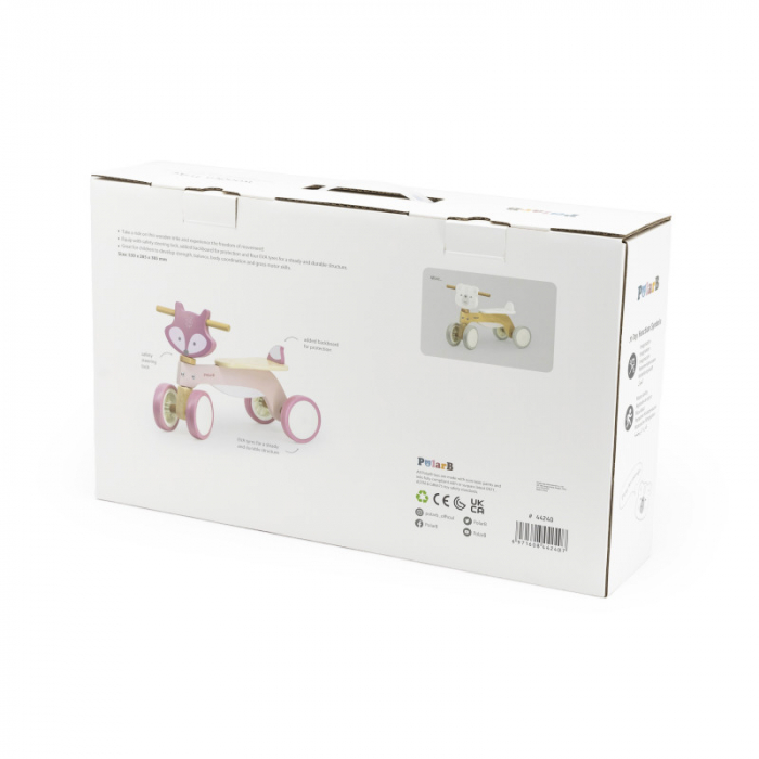 Tricicleta roz din lemn - Vulpe, PolarB Viga [3]