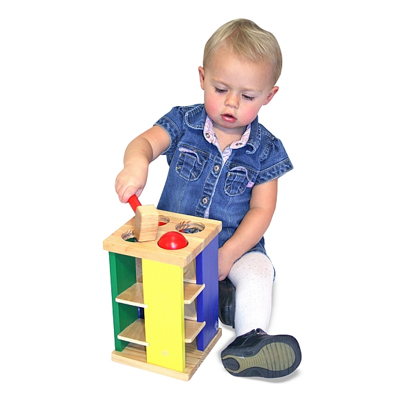 Turnul din lemn cu ciocan si bile Melissa and Doug [5]