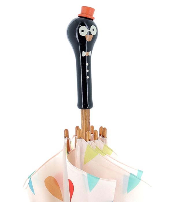 Umbrela copii cu maner din lemn - Pinguinul René - Vilac [2]