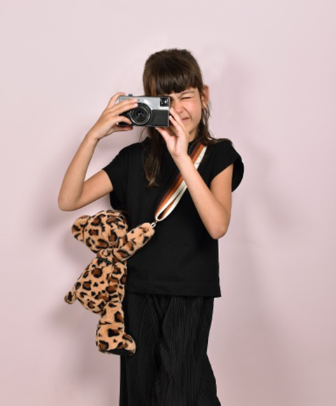 Ursulet din plus - geanta crossbody adorabila, 30 cm, imprimeu leopard [5]