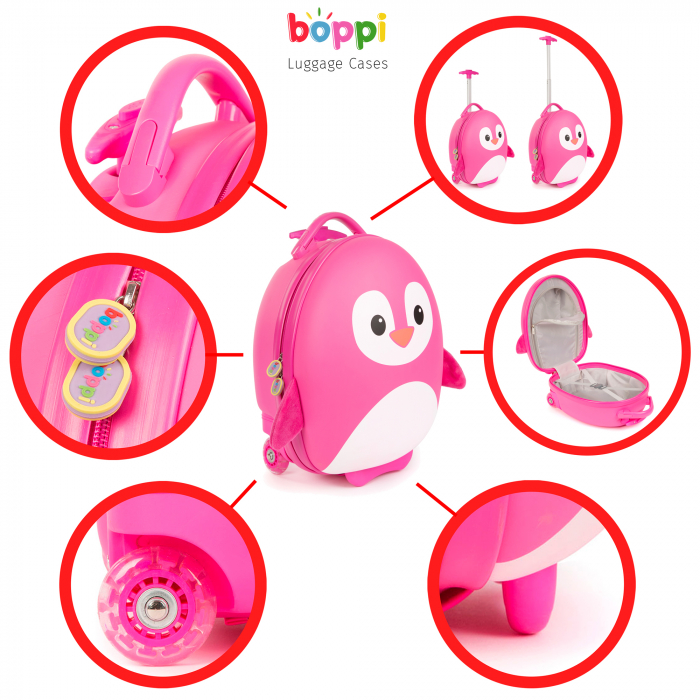 Valiza Troler Boppi, Pinguin roz [2]