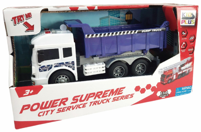 VEHICULE CU LUMINI, SUNETE  SI FRICTIUNE, SCARA 1/14, 27.5CM, BASCULANTA MOV [2]