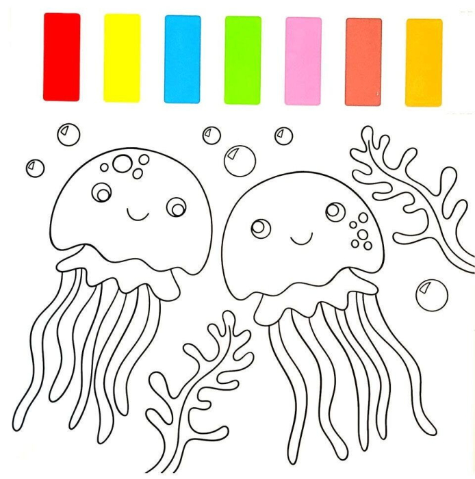 Water Painting: Carte de colorat Animalute marine [3]