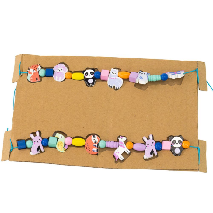 Kit creativ DIY - coliere și brățări cu mărgele din lemn – 12 animale de pădure [2]