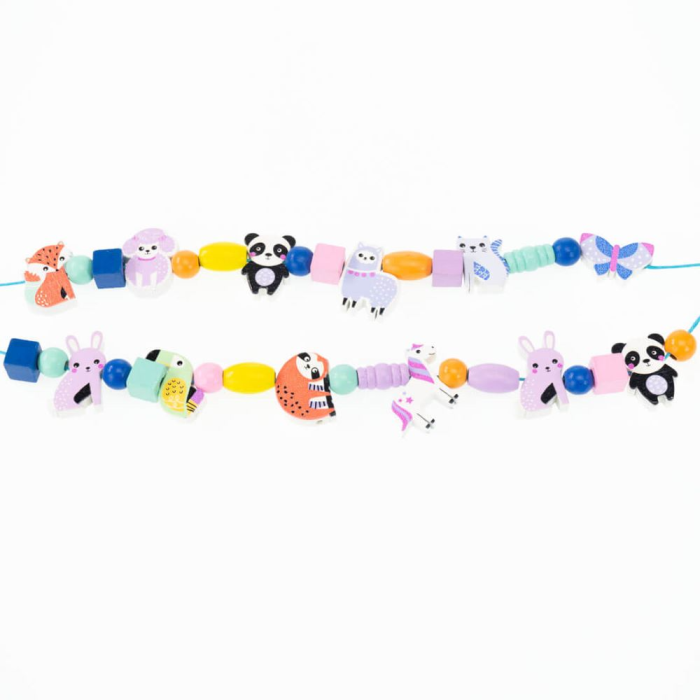 Kit creativ DIY - coliere și brățări cu mărgele din lemn – 12 animale de pădure [3]