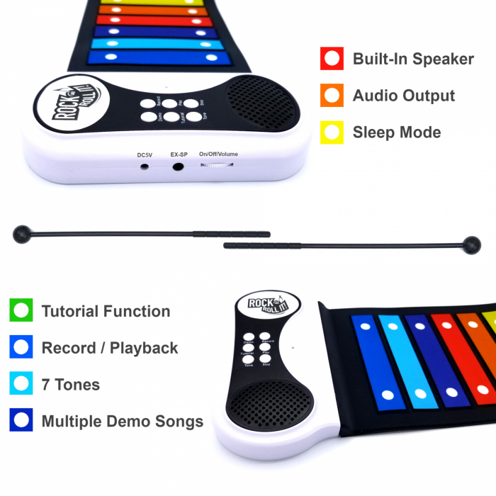 Xilofon rainbow pentru copii - ROCK AND ROLL IT [4]