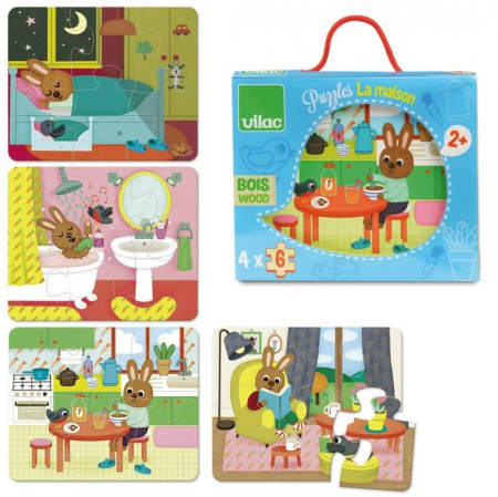 Jucarii Educative - 4 Puzzle Acasa 6 pcs
