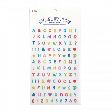 Jocuri creative - Abtibilduri cu sclipici Alfabet Stickiville