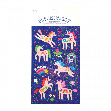 Back to school - Abtibilduri holografice cu sclipici Stickiville Magical Unicorns