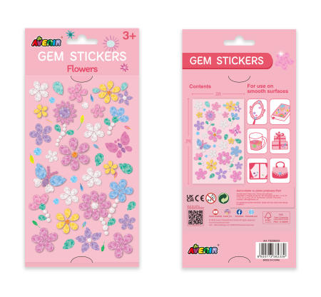 Abtibilduri pietre stralucitoare - Flori [3]