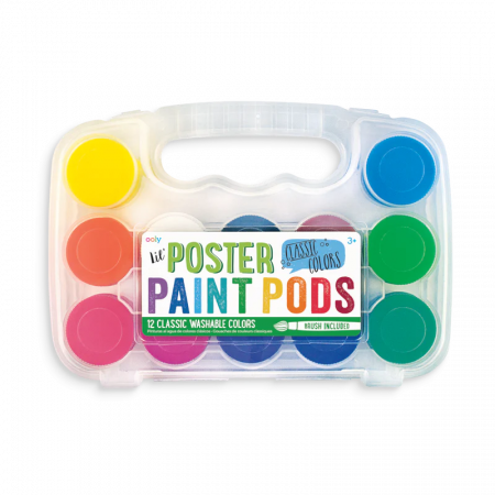 Tempera și acuarele - Acuarele lavabile Lil' Paint, 12 culori si pensula inclusa