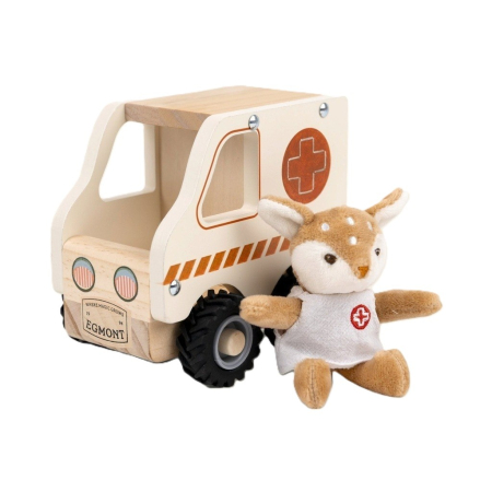 Ambulanta din lemn cu mini figurina, Egmont Toys [1]