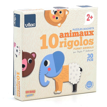 Jucarii Educative - Animale haioase magnetice din lemn - 30 piese - Vilac