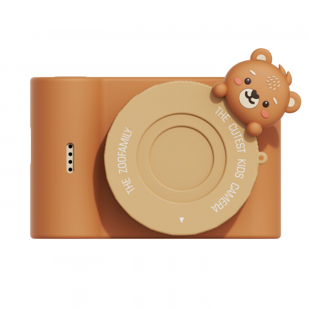 Cadouri Fete - Aparat foto video digital pentru copii, cu ecran tactic si camera selfie, Urban Zoo - Bear