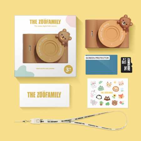 Aparat foto video digital pentru copii, cu ecran tactic si camera selfie, Urban Zoo - Bear [10]