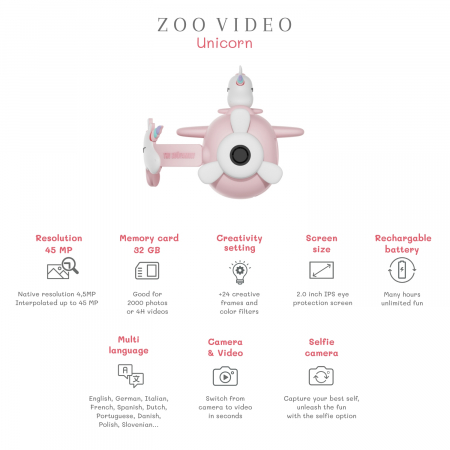 Aparat video digital pentru copii Zoo Video - Unicorn [7]