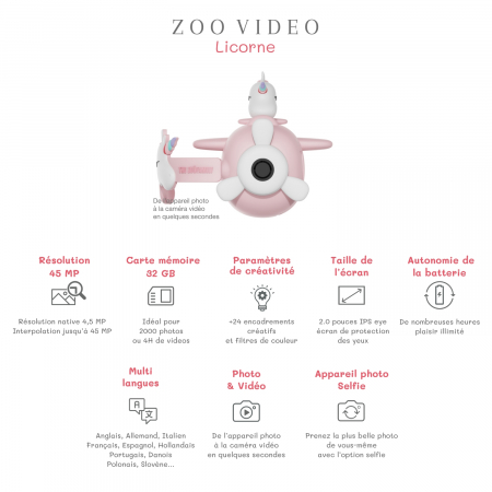 Aparat video digital pentru copii Zoo Video - Unicorn [8]