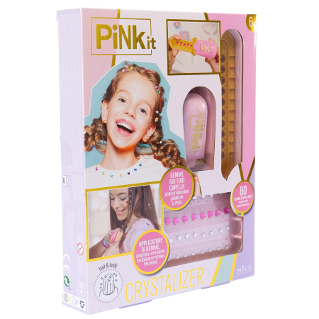 Cadouri copii Craciun - Set creativ cu aplicator multifuncțional de cristale și pietre decorative - Pink It Crystalizer