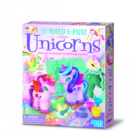 Unicorni - Atelier creativ 3D Modeleaza si picteaza - Unicorni cu sclipici