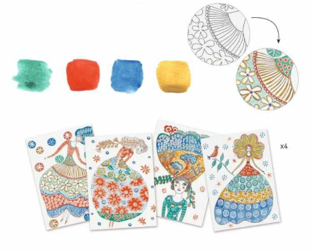 Atelier creativ de pictura Djeco, Rochii cu flori [1]