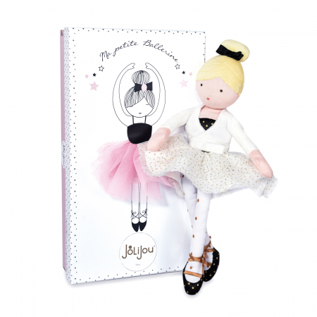 Cadouri Baieti - Balerina Anais, 35 cm, material textil, alb