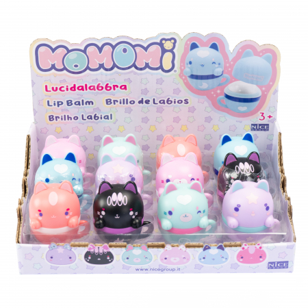 Machiaj copii - Balsam de buze Momomi – balsam parfumat pentru copii, în formă de pisicuță kawaii