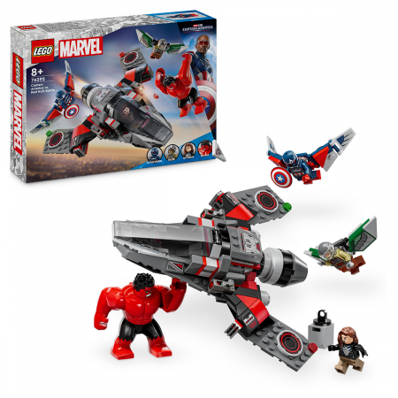 LEGO® - Batalia dintre Capitanul America si Hulk rosu