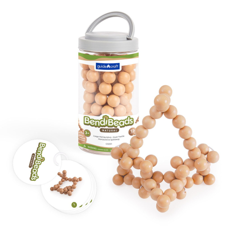 Jucarii Educative - BendiBeads Natural, margele flexibile, Guidecraft