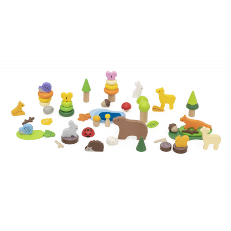 Blocuri din lemn colorate Povesti Tropicale (55 piese), Viga [4]