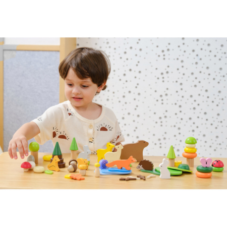 Blocuri din lemn colorate Povestile Naturii (58 piese), Viga [4]