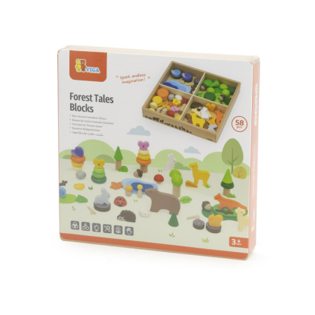 Noutati - Blocuri din lemn colorate Povestile Naturii (58 piese), Viga