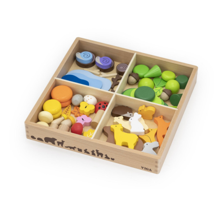 Blocuri din lemn colorate Povestile Naturii (58 piese), Viga [3]