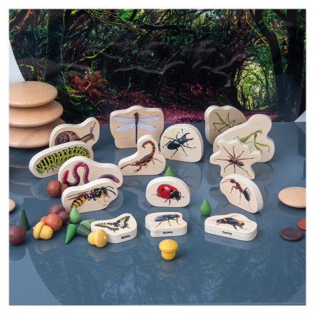 Blocuri din lemn cu Insecte, 15 piese, TickiT [4]