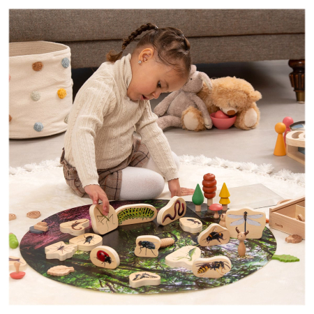 Blocuri din lemn cu Insecte, 15 piese, TickiT [3]