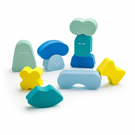 Blokki, joc de stivuire din spuma, minty blue, Quut Toys [3]