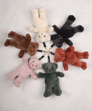 Ursulet din plus - breloc adorabil, 20 cm, Roz pudra [4]