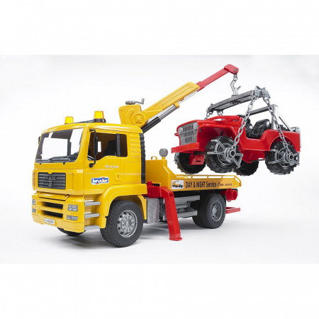 Jucarii de rol - Bruder - Camion De Tractare Man Tga Si Vehicul De Teren