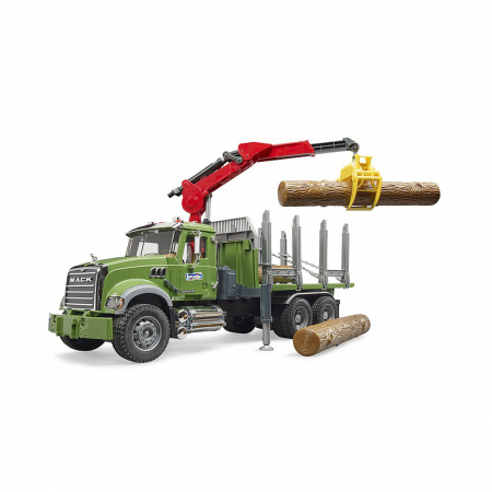 Bruder - Camion Lemne Mack Granite Cu Macara De Incarcare, Graifer Si 3 Busteni [5]