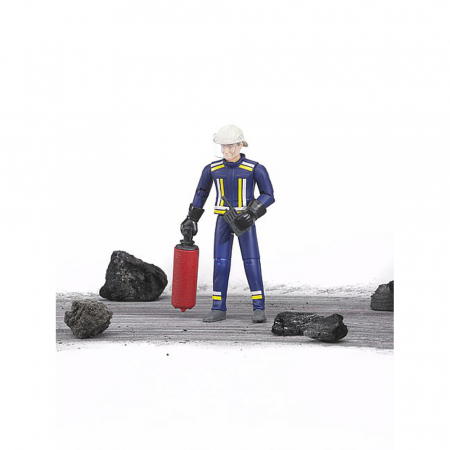 Jucarii de rol - Bruder - Figurina Pompier Cu Accesorii