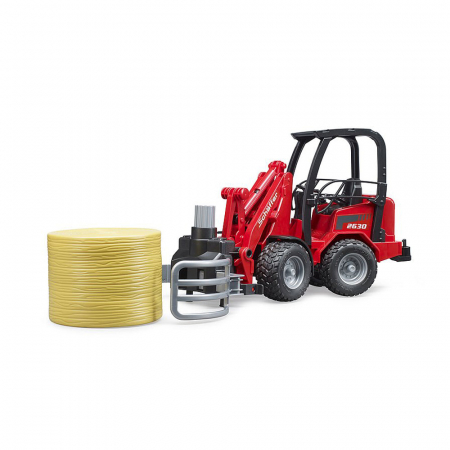 Vehicule - Bruder - Incarcator Compact Schaffer 2630 Cu Graifer Si Un Balot Rotund