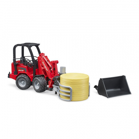 Bruder - Incarcator Compact Schaffer 2630 Cu Graifer Si Un Balot Rotund [1]
