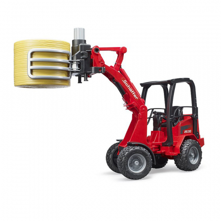 Bruder - Incarcator Compact Schaffer 2630 Cu Graifer Si Un Balot Rotund [4]