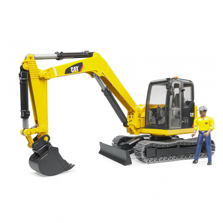 Jucarii de rol - Bruder - Mini Excavator Cat Cu Muncitor