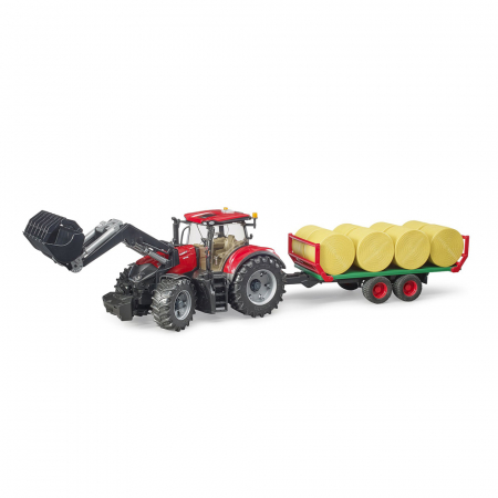 Bruder - Tractor Case Ih Optum 300 Cvx Cu Incarcator Frontal Si Remorca Transport Cu 8 Baloti [3]