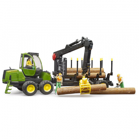 Vehicule - Bruder - Tractor Forestier John Deere 1210E Cu Graifer Si 4 Busteni
