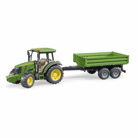 Jucarii de rol - Bruder - Tractor John Deere 5115M Cu Remorca Basculabila